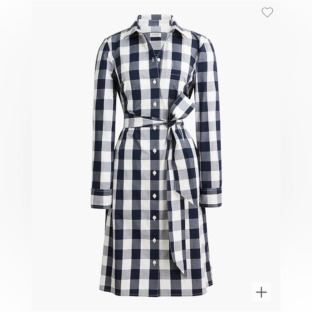 J.Crew Gingham Belted Shirtdress